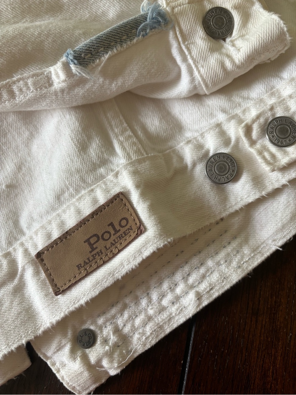 Authentic Lauren White Distressed Denim Jacket - Picture 6 of 7